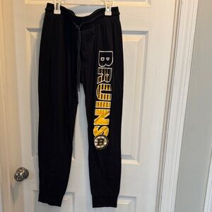 Women's Black Pajama Pants with Bruins Logo